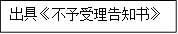 出具《不予受理告知书》